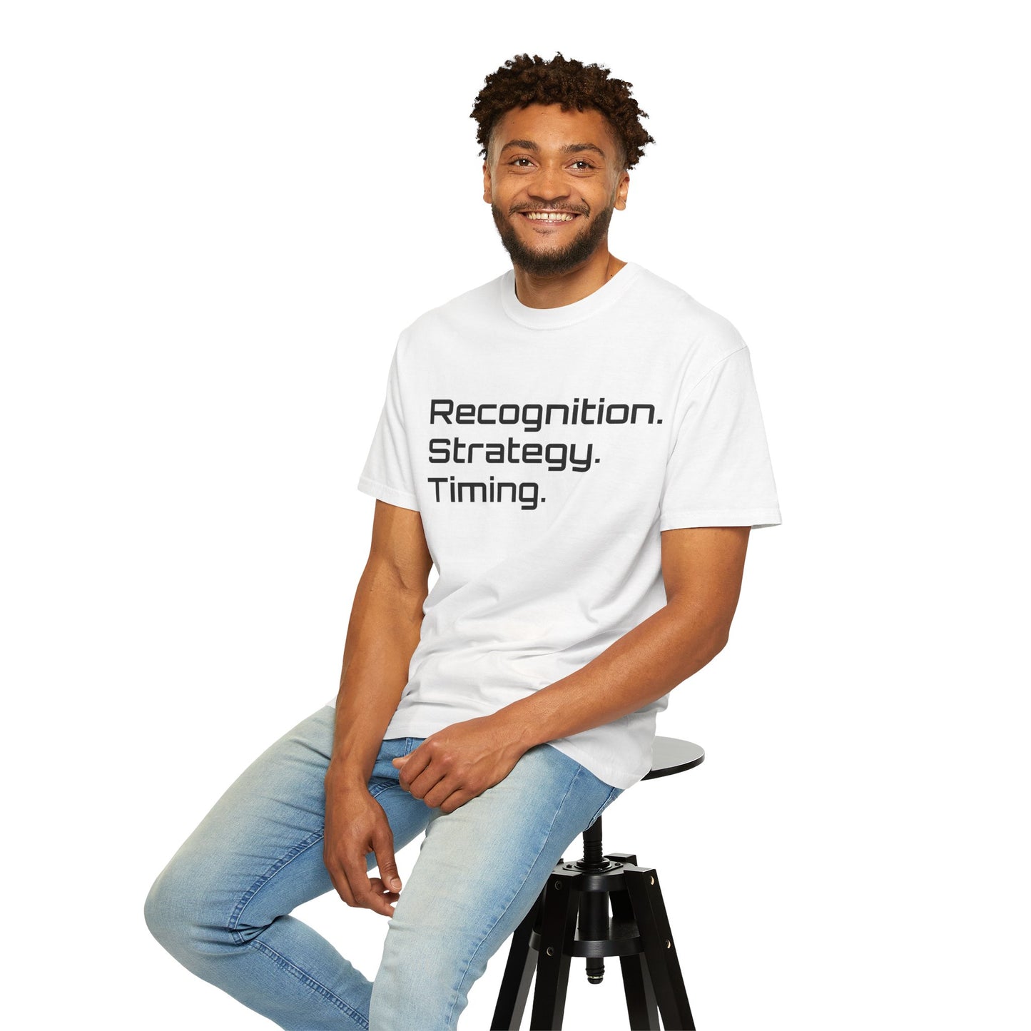 "Recognition. Strategy. Timing." Tee