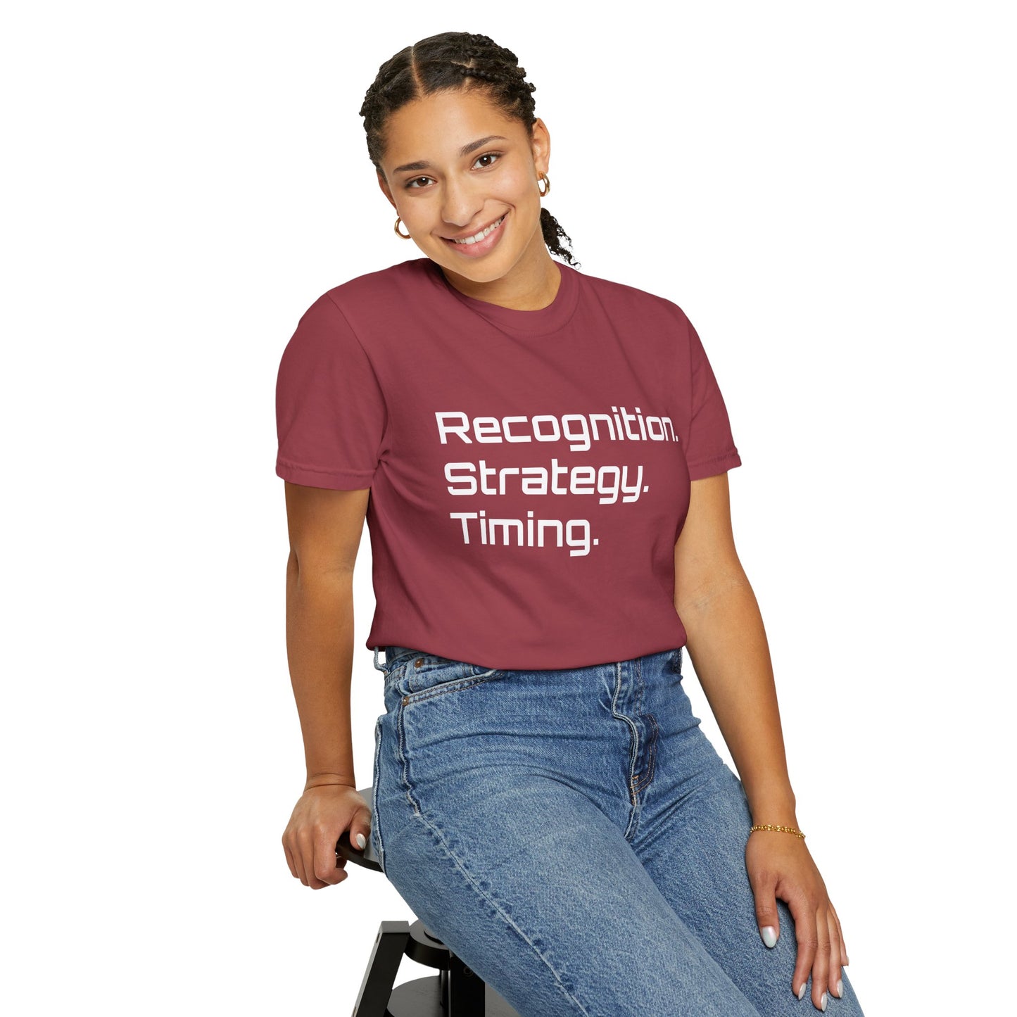 "Recognition. Strategy. Timing." Tee