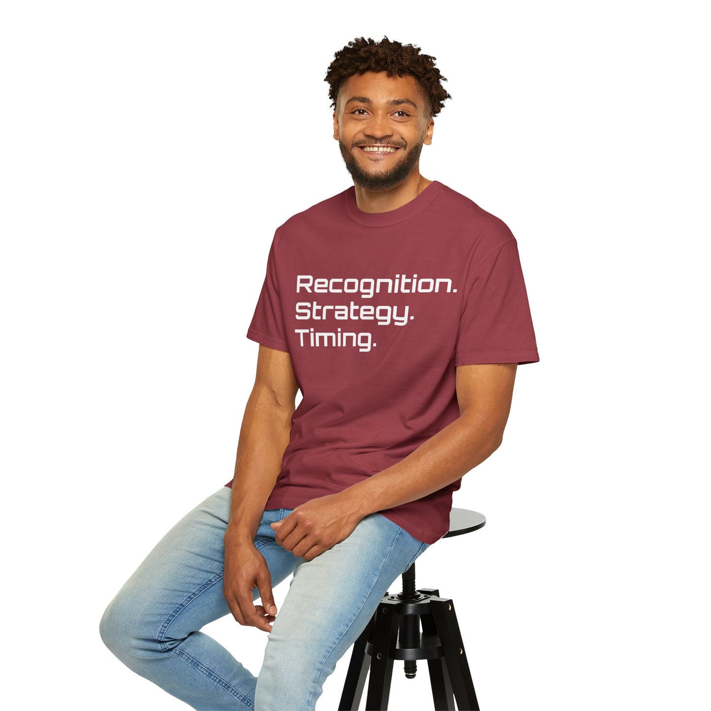 "Recognition. Strategy. Timing." Tee
