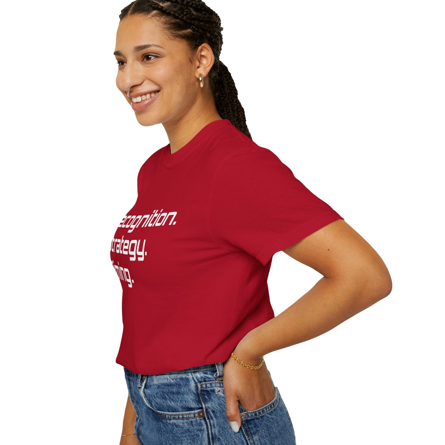 "Recognition. Strategy. Timing." Tee