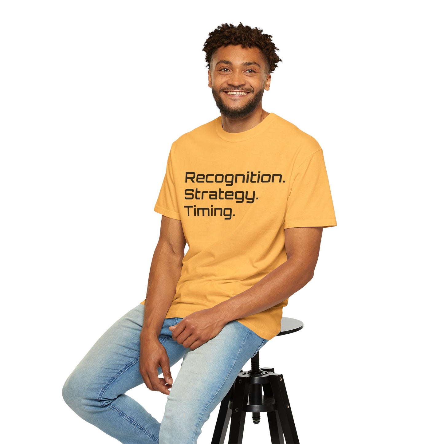 "Recognition. Strategy. Timing." Tee