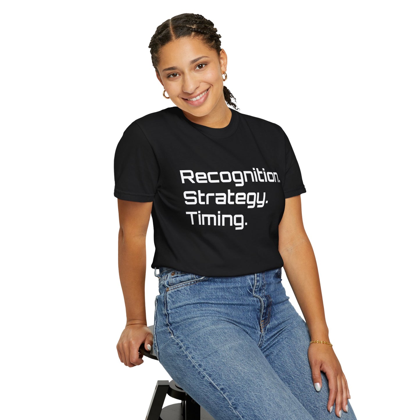 "Recognition. Strategy. Timing." Tee