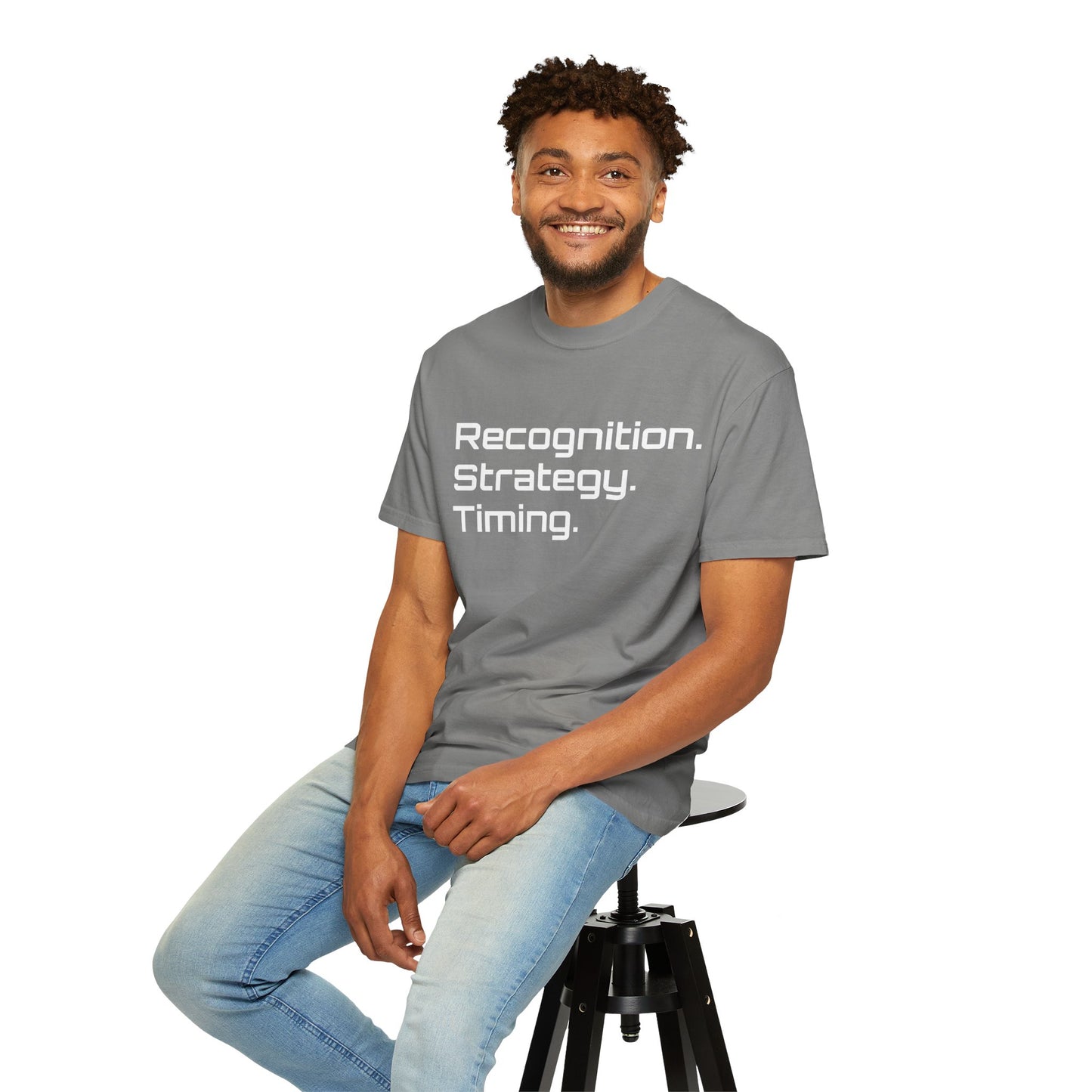 "Recognition. Strategy. Timing." Tee