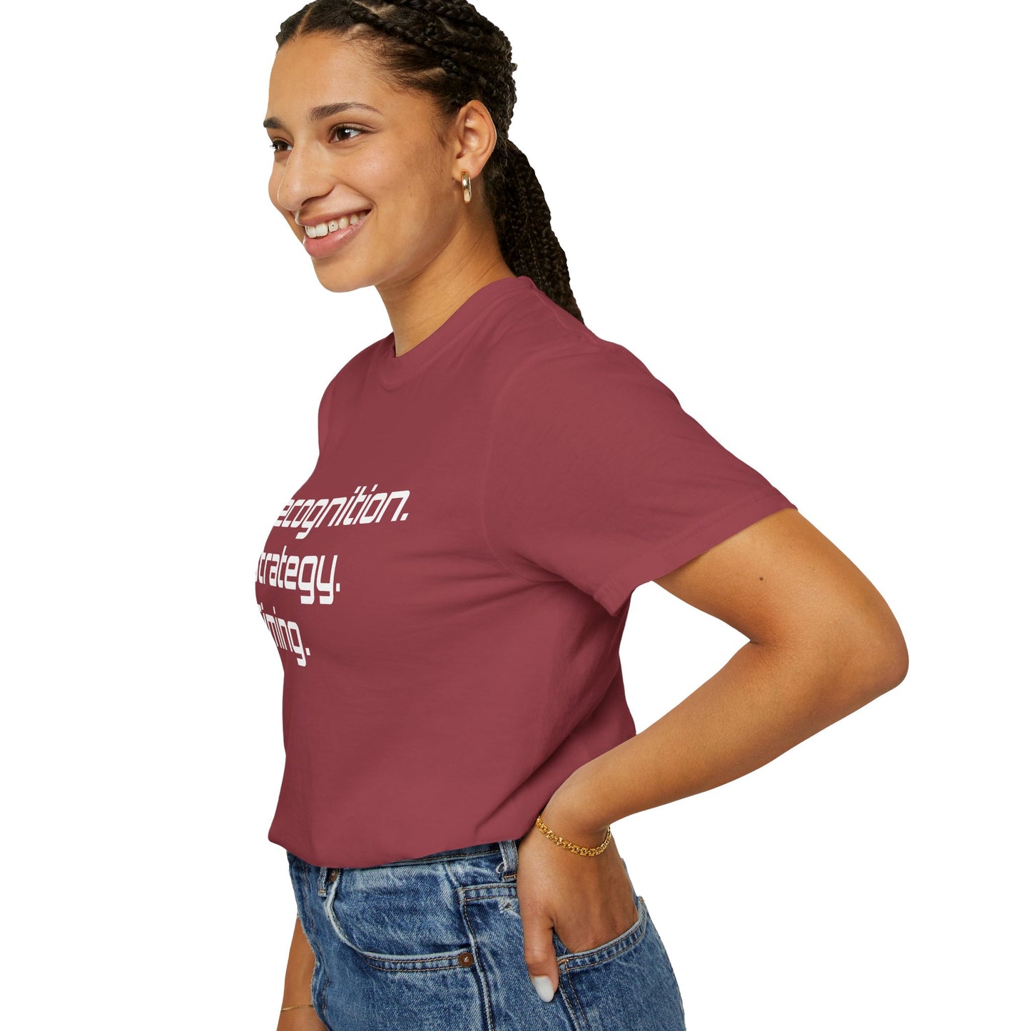"Recognition. Strategy. Timing." Tee
