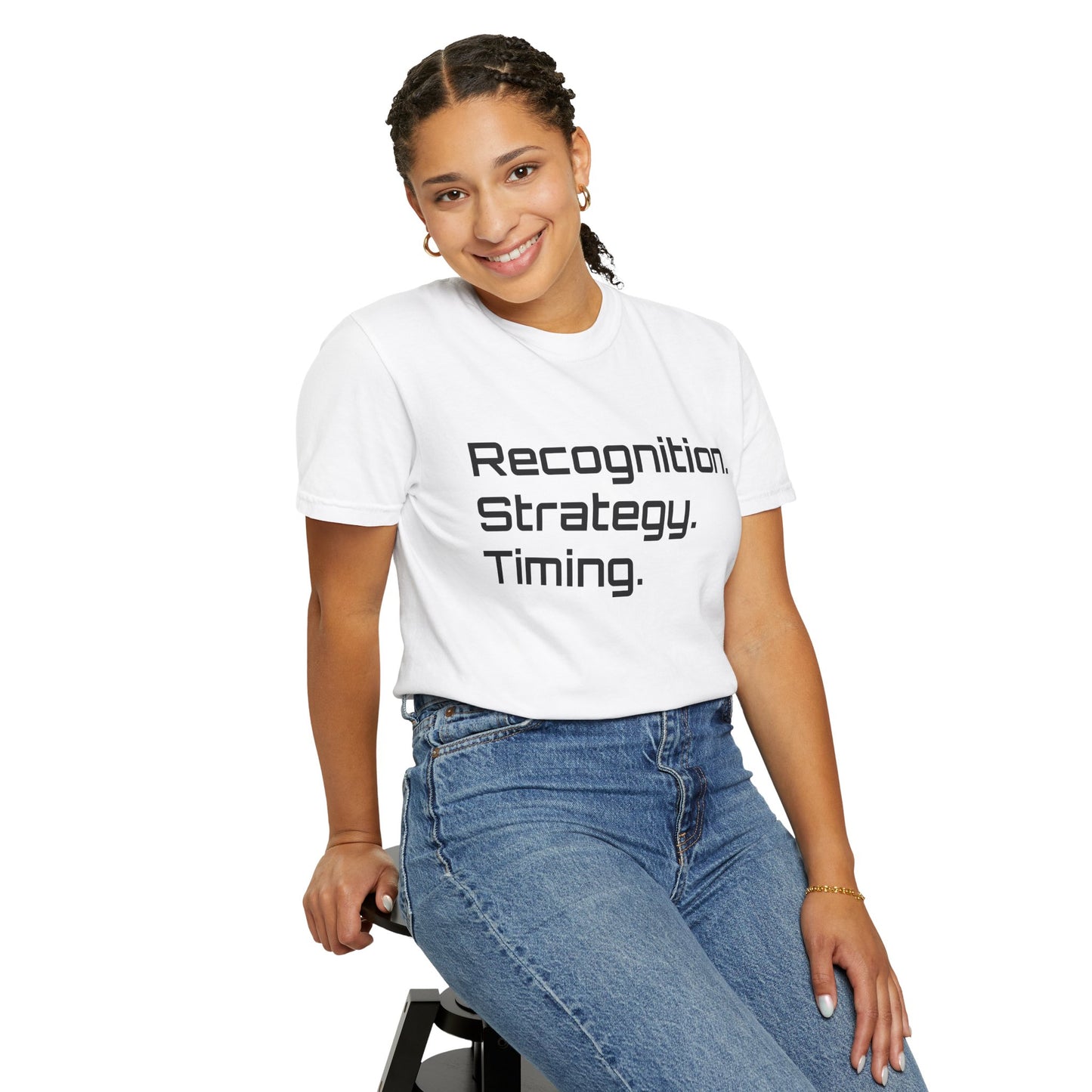 "Recognition. Strategy. Timing." Tee