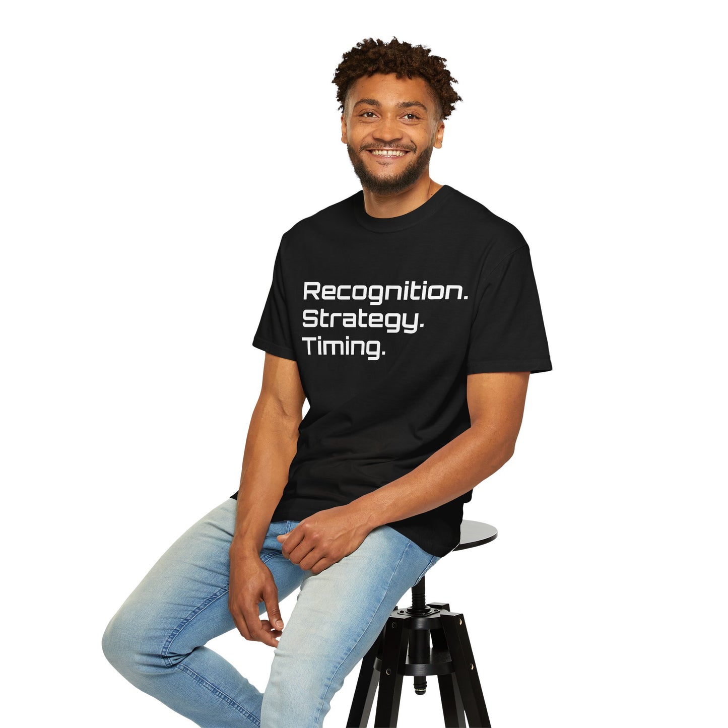 "Recognition. Strategy. Timing." Tee