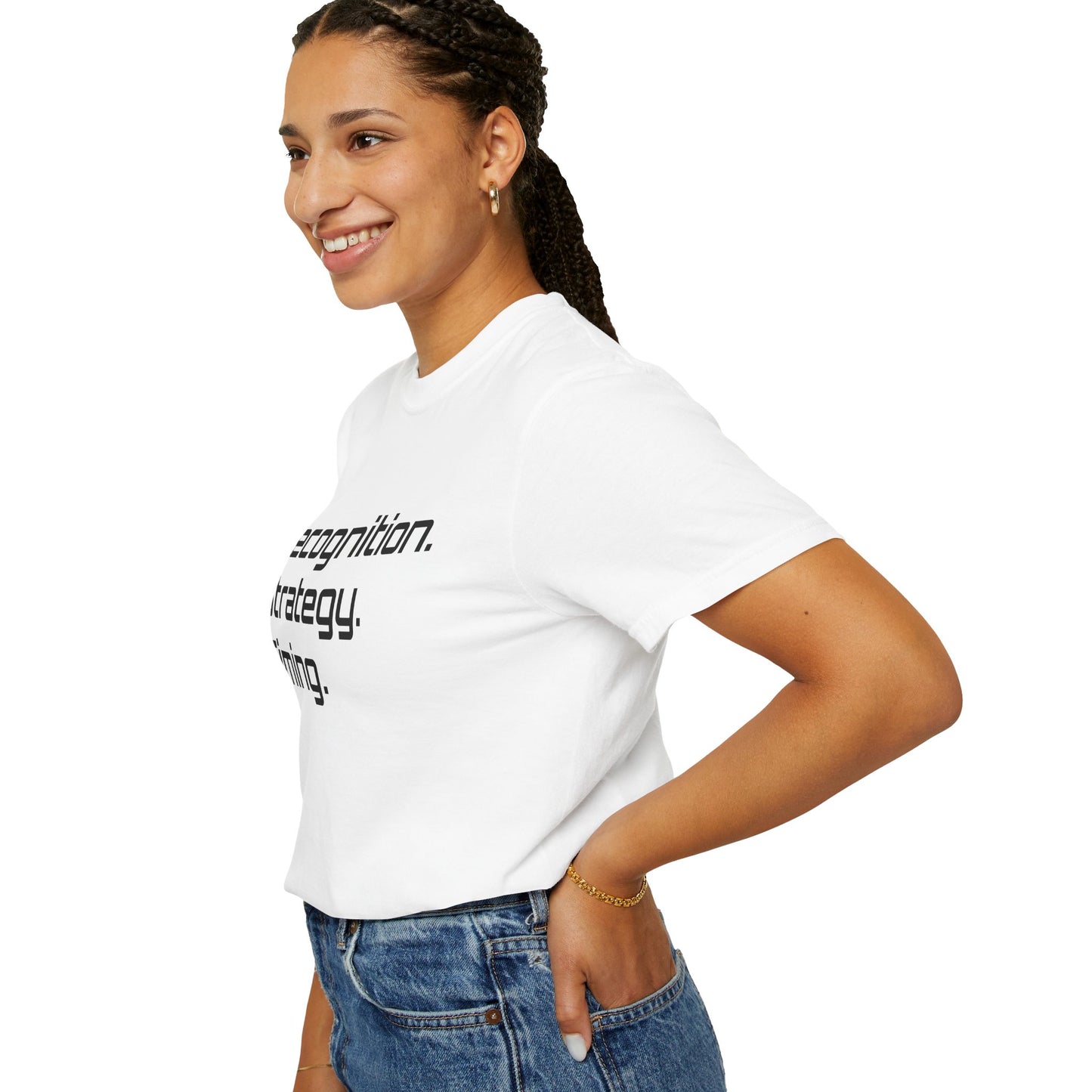 "Recognition. Strategy. Timing." Tee