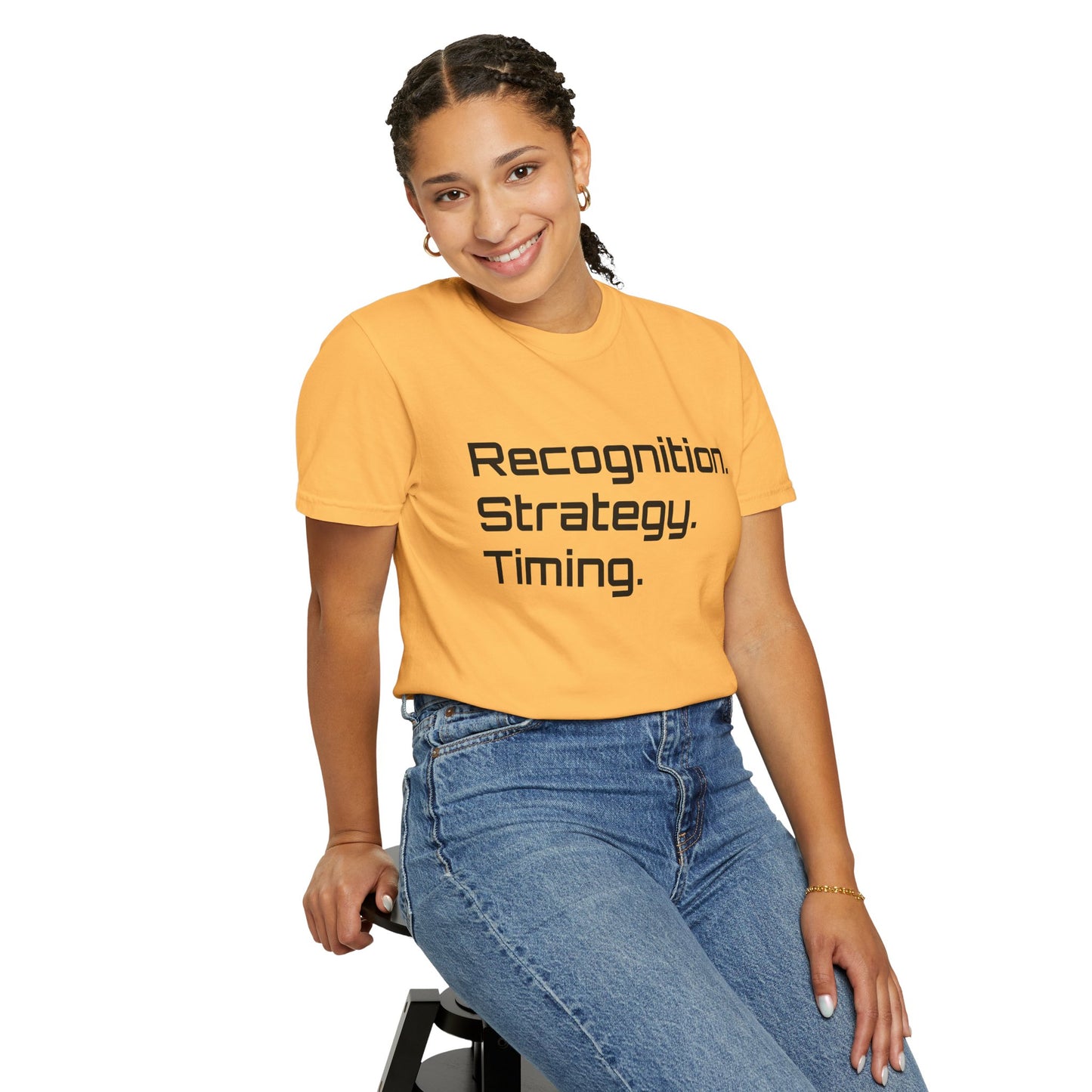 "Recognition. Strategy. Timing." Tee
