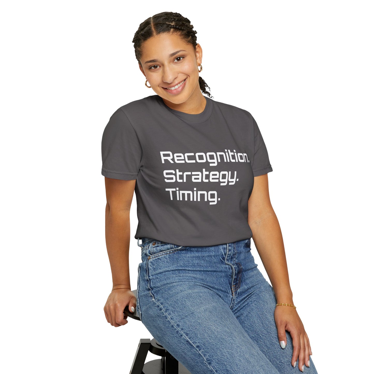 "Recognition. Strategy. Timing." Tee