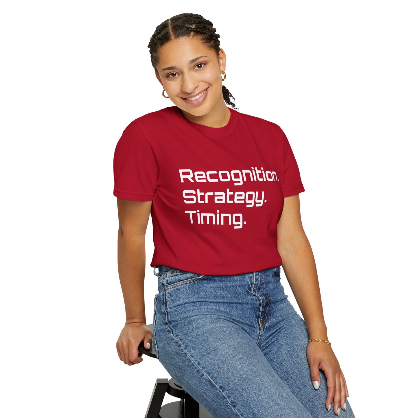 "Recognition. Strategy. Timing." Tee