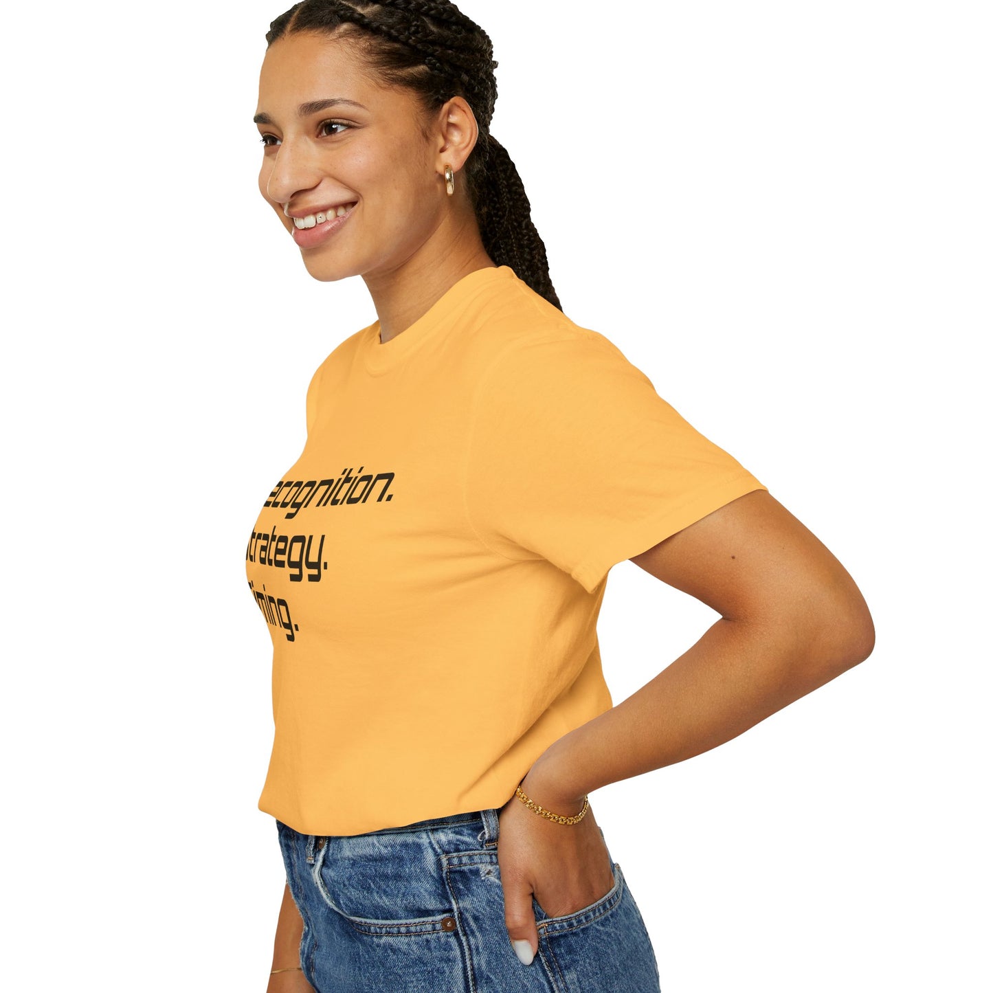 "Recognition. Strategy. Timing." Tee