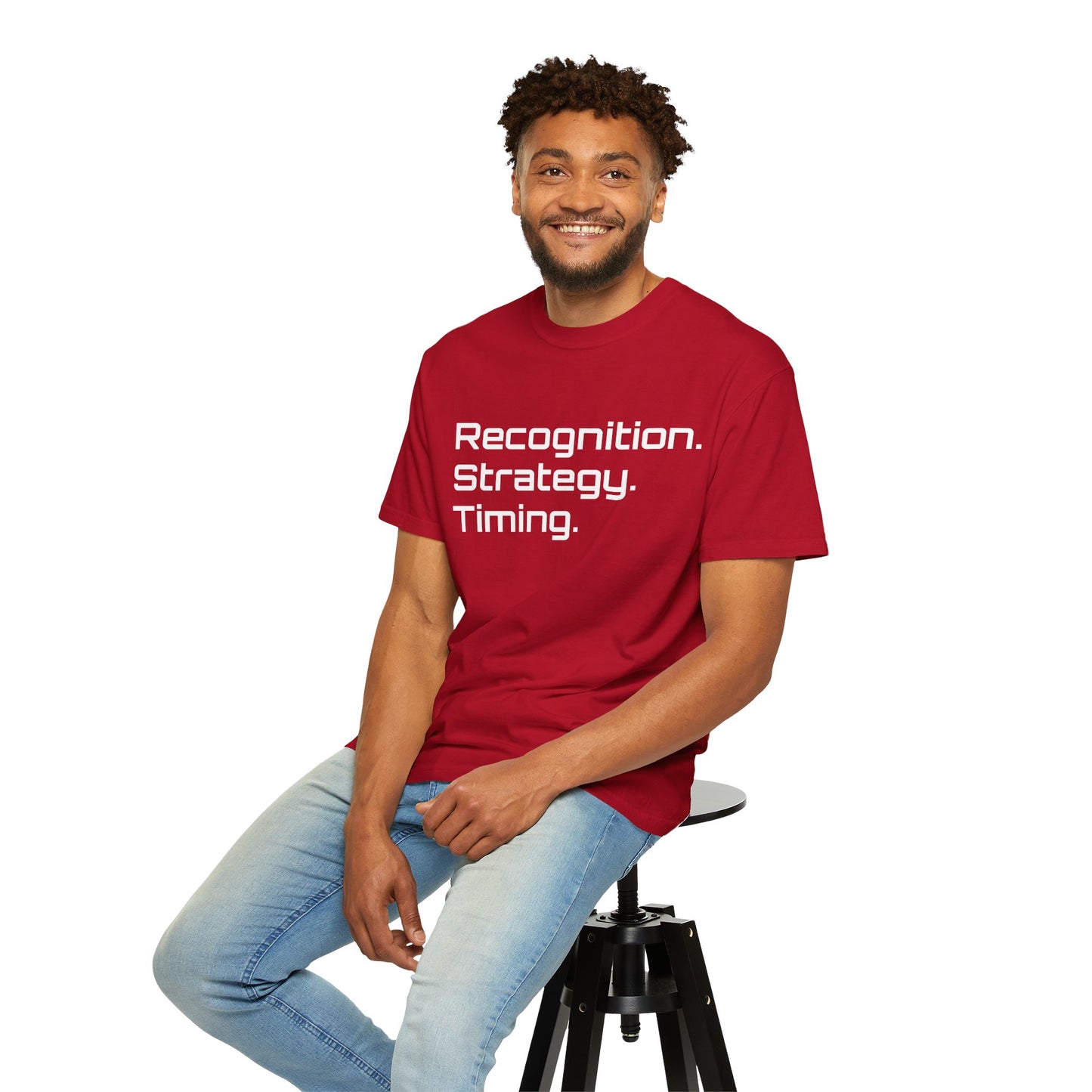 "Recognition. Strategy. Timing." Tee