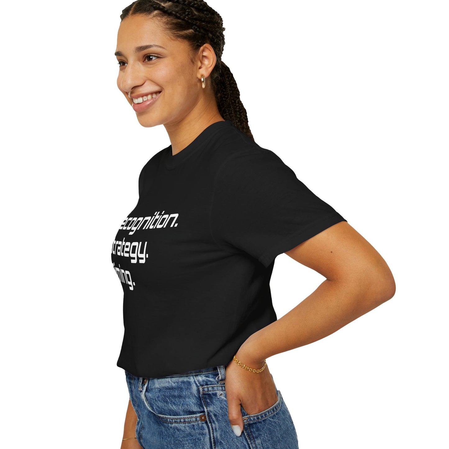 "Recognition. Strategy. Timing." Tee