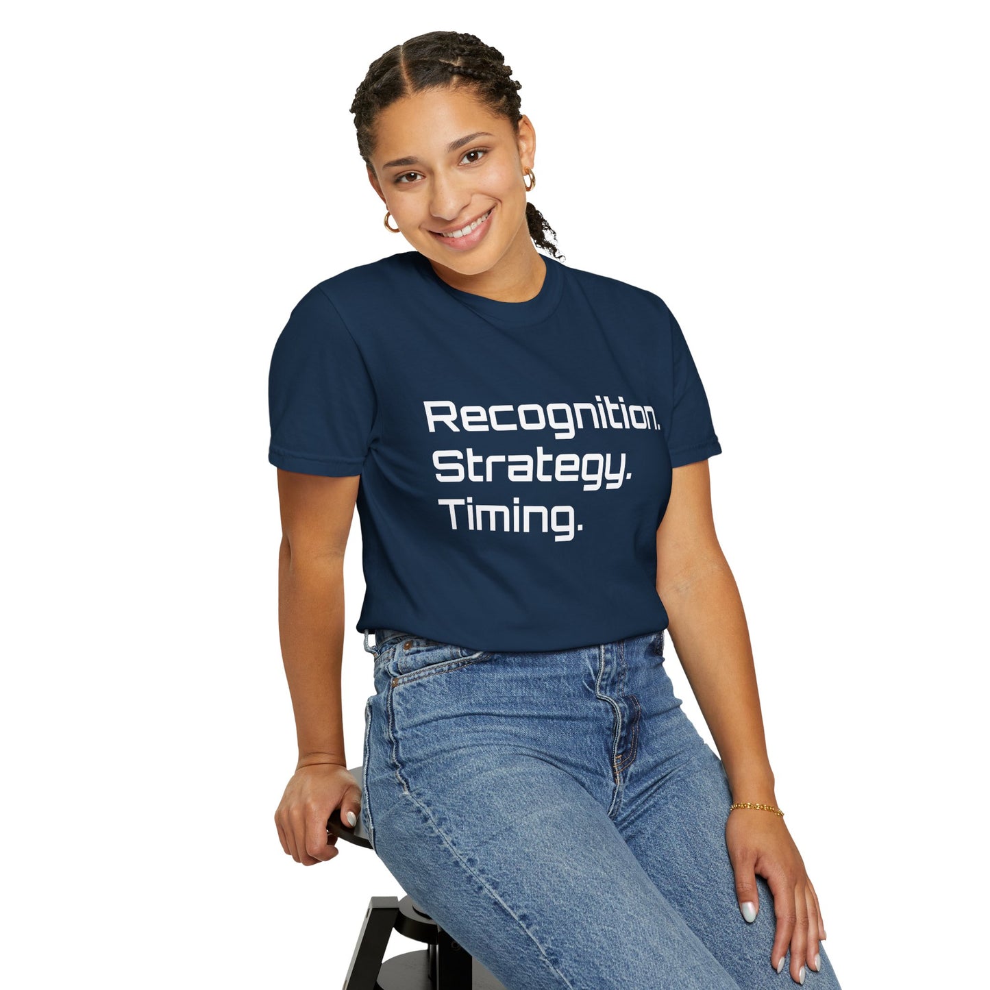 "Recognition. Strategy. Timing." Tee